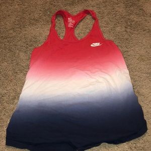 Red white and blue nike tank top